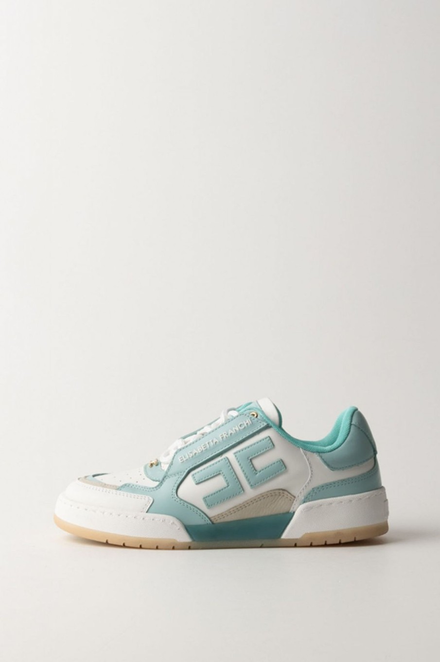 Elisabetta Franchi Sneakers Bicolor Con Logo Cc Acqua Hot