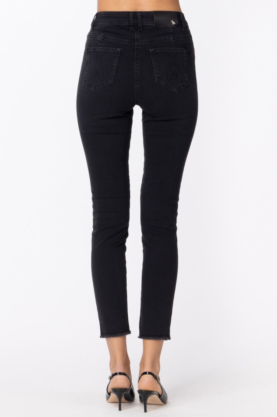 Patrizia Pepe Pantaloni A Sigaretta Black Stone Wash Clearance