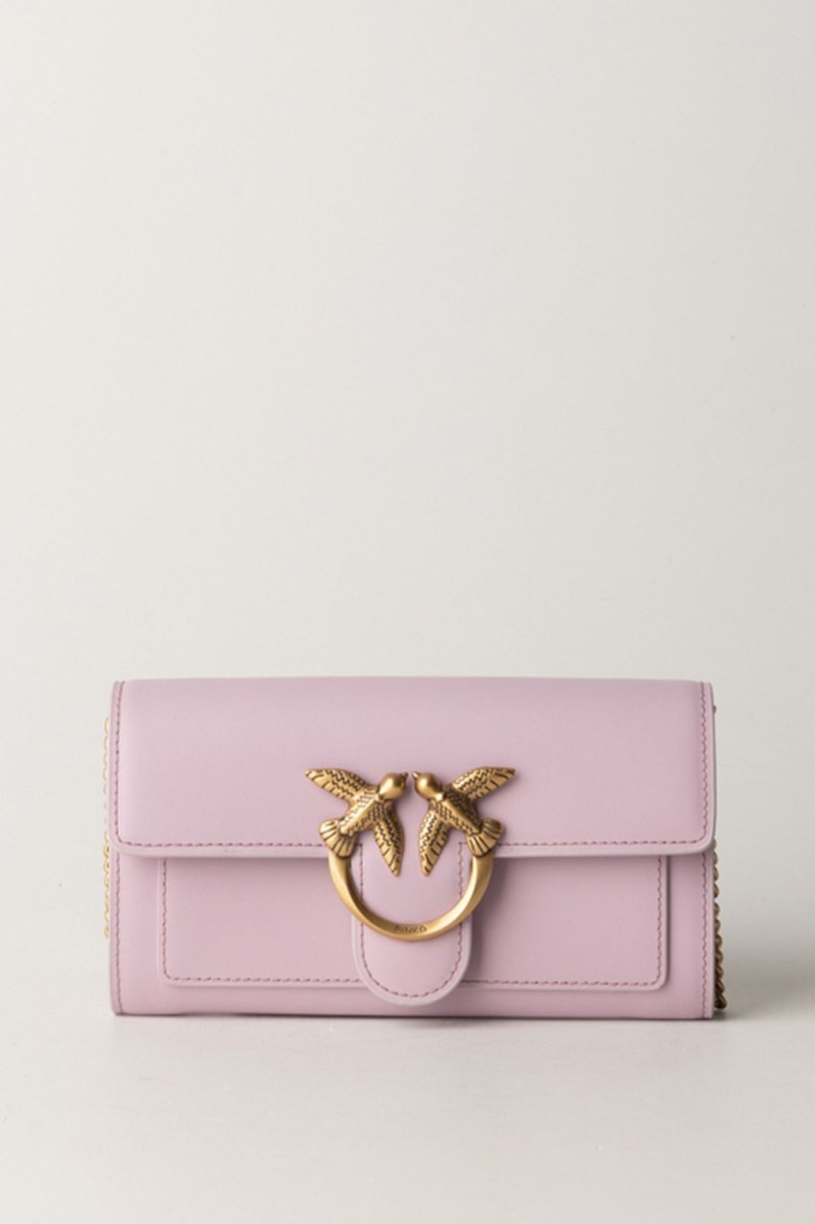 Pinko Pochette Love One Wallet Lilla-Antique Gold Clearance