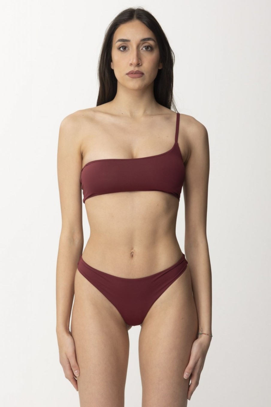 Patrizia Pepe Top Per Bikini Monospalla Dark Plum Wholesale