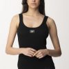 Elisabetta Franchi Top In Rayon Con Logo Nero Hot