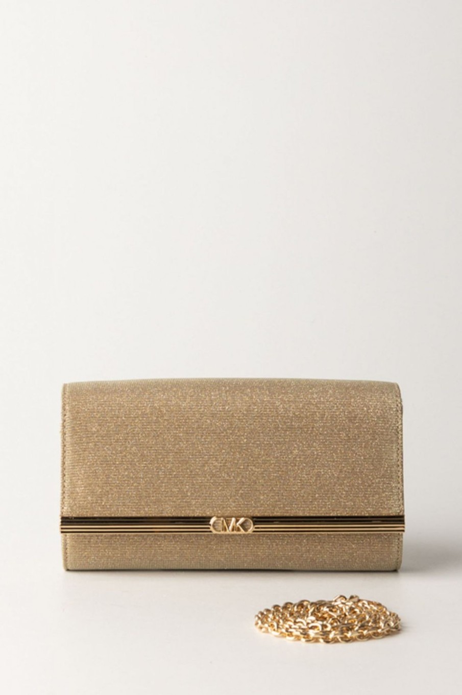 Michael Kors Clutch In Lurex Pale Gold Clearance