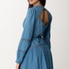 Twin-Set Mini Abito In Denim Con Cut Out E Ricami Denim Medio Best