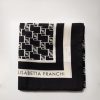 Elisabetta Franchi Foulard Medio Stampa Loghi Nero/Burro Hot