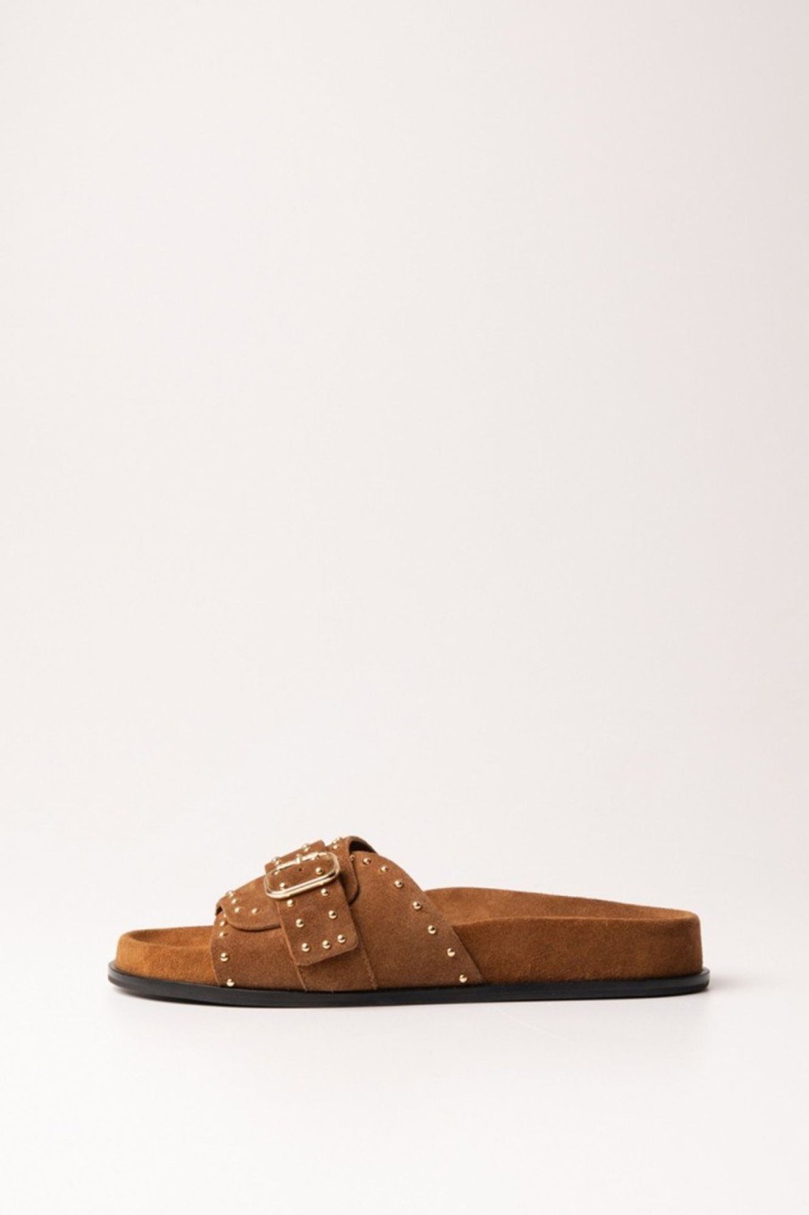 Twin-Set Sandali Suede Con Borchie Tabacco New