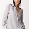 Patrizia Pepe Camicia Con Tasca Logata Mineral Gray New