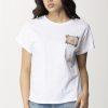 Twin-Set T-Shirt Con Toppa Logo E Strass Bianco Ottico Hot