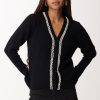 Gaelle Paris Cardigan Corto Con Strass E Perline Nero Online