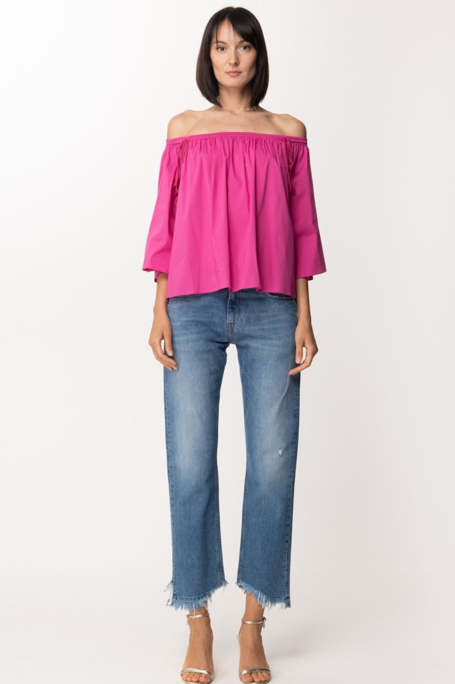 Patrizia Pepe Blusa Spalle Scoperte Orchid Best