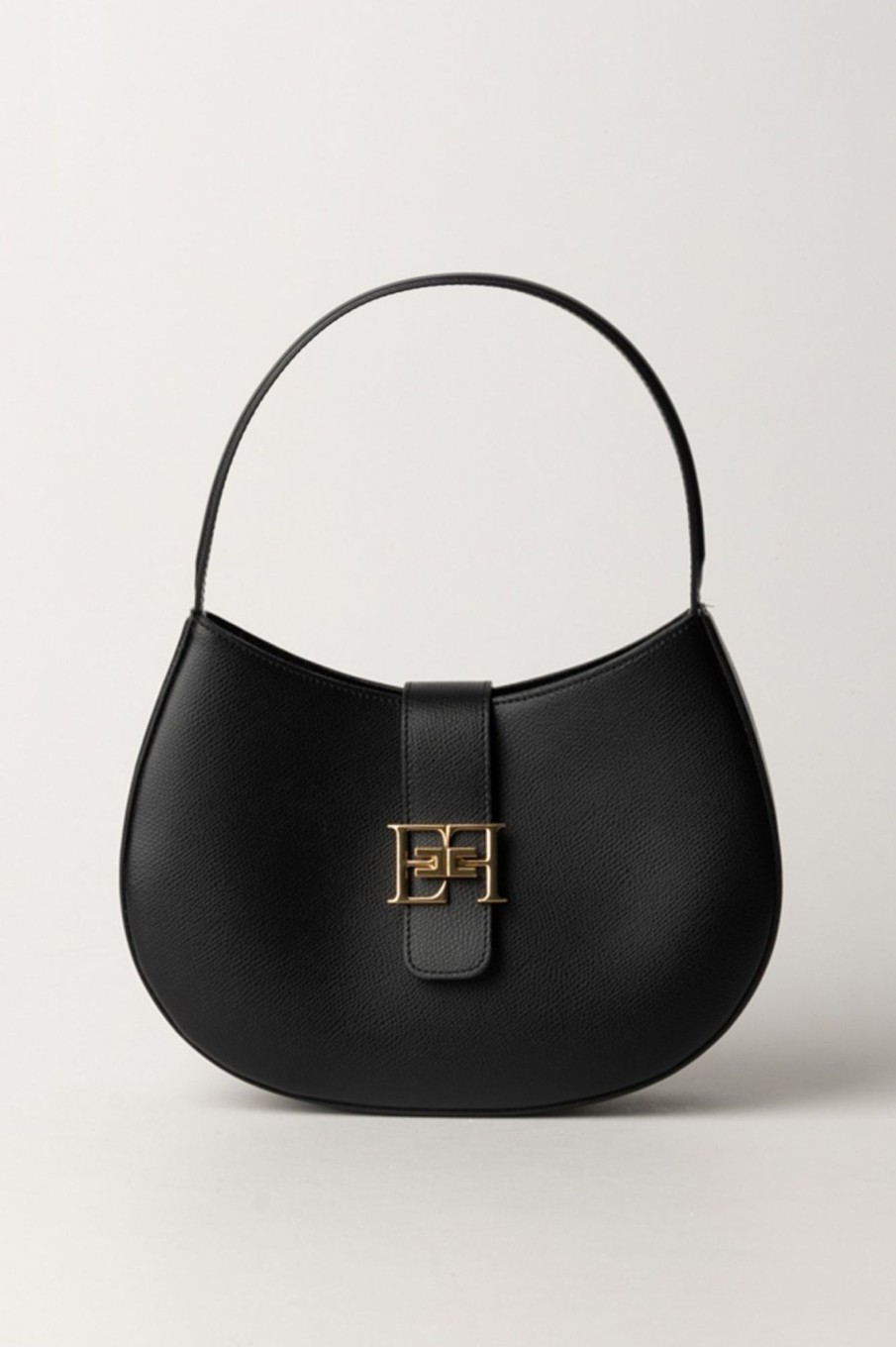 Elisabetta Franchi Borsa Hobo Grande Con Logo Nero Online