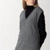 Pinko Maglia Smanicata In Misto Cachemire Grigio Rocca New