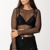 Elisabetta Franchi Maglia Crop In Rete Nero Clearance