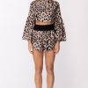 Me Fui Crop Top Maculato Con Manica Svasata Fantasia Online