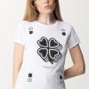 Twin-Set T-Shirt Con Stampa Quadrifoglio Bianco Ottico Hot