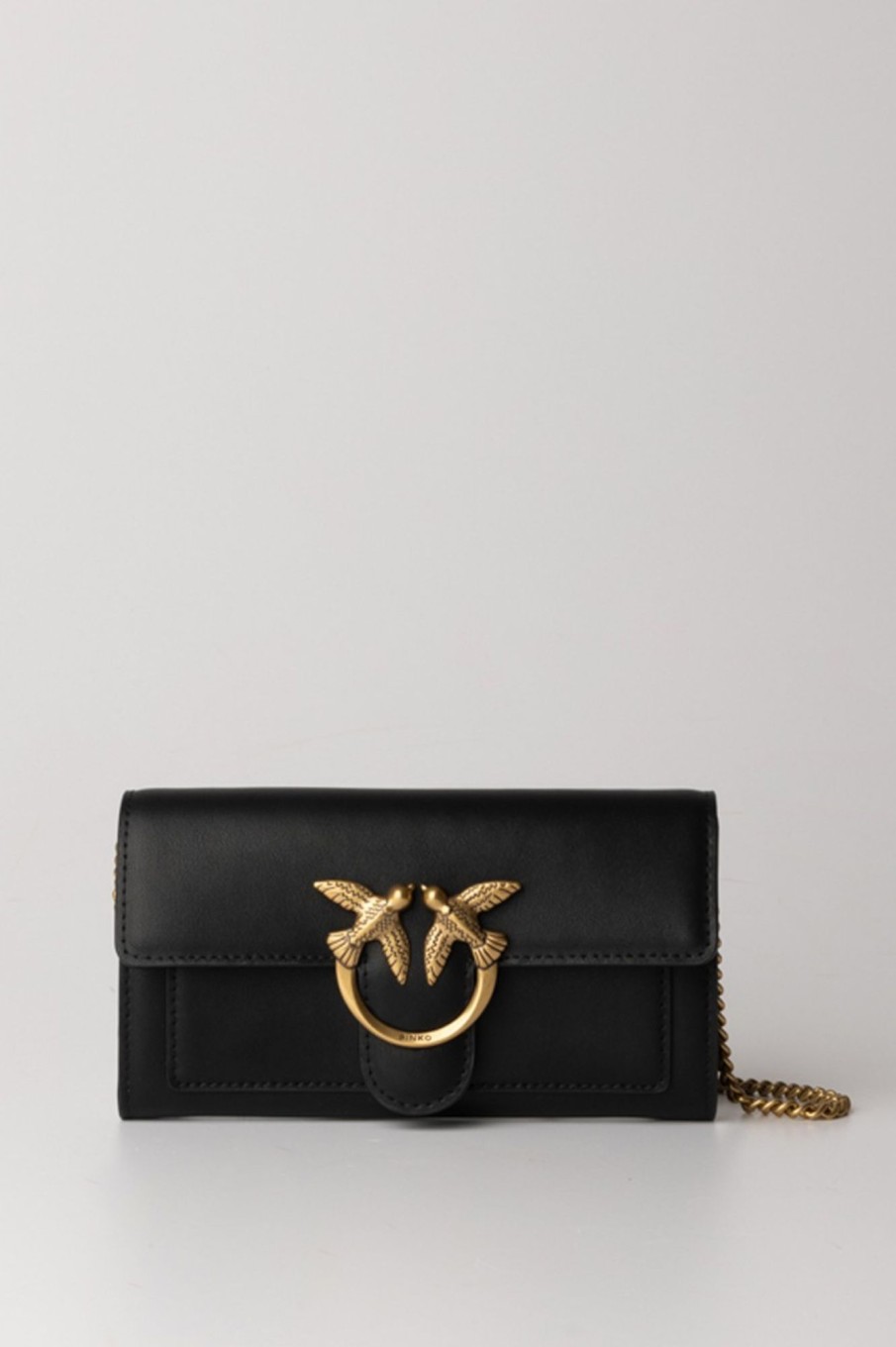 Pinko Pochette Love One Wallet Nero-Antique Gold Hot