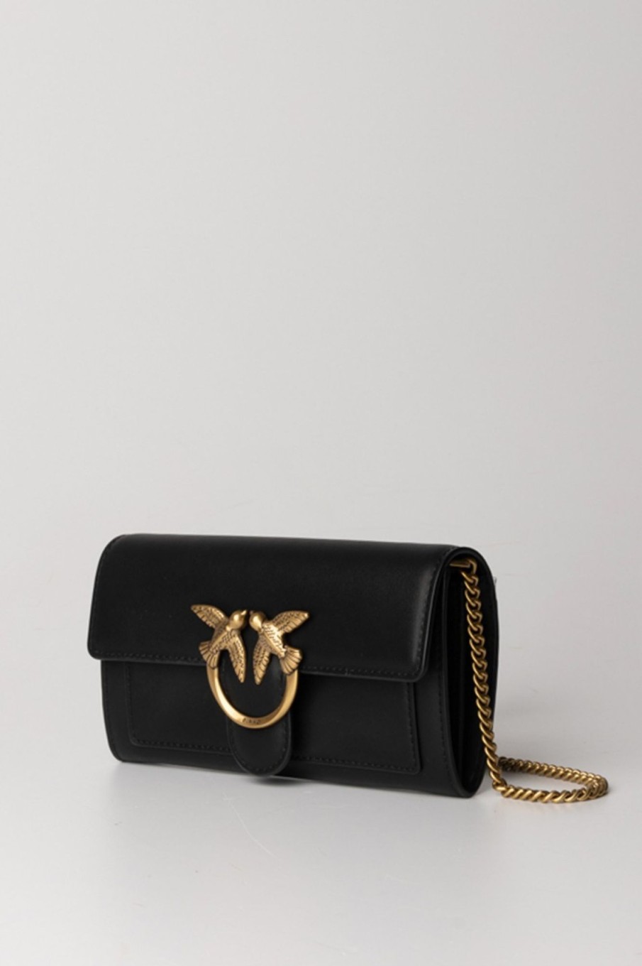 Pinko Pochette Love One Wallet Nero-Antique Gold Hot