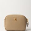 Elisabetta Franchi Camera Bag Con Logo Oro Sabbia Hot