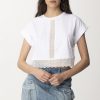 Twin-Set T-Shirt Crop Con Passamanerie Bianco Ottico Hot