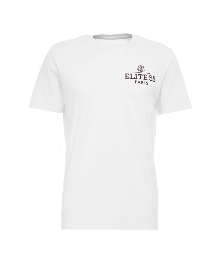 Elite 55 T-Shirt Con Logo Bianco Hot