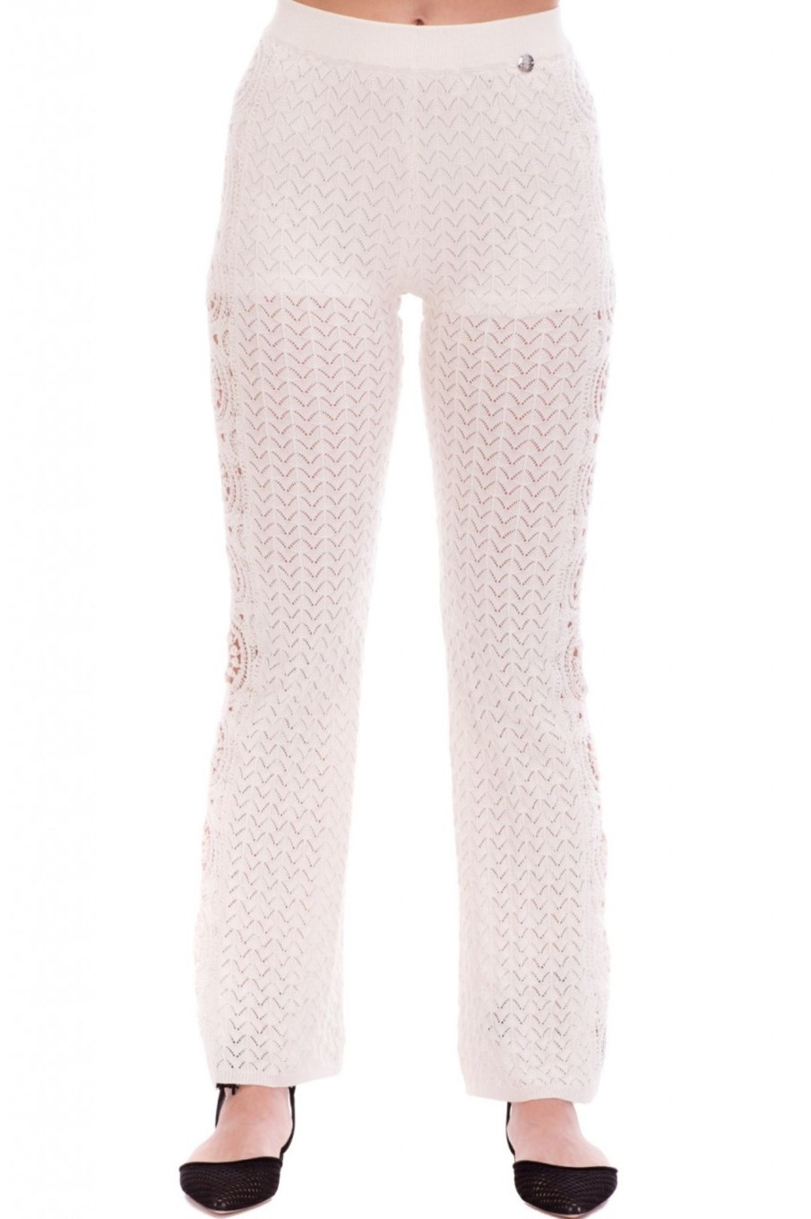 Twin-Set Pantaloni Crochet Ricamati Chantilly Clearance