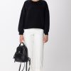Pinko Felpa Maura Con Frange Di Perline Nero Limousine Wholesale
