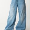 Elisabetta Franchi Jeans Palazzo Cuciture Diagonali Light Blue Hot