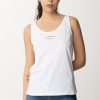 Elisabetta Franchi Canotta Basic Scollo Rotondo Gesso Wholesale