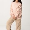 ELISABETTA FRANCHI BAMBINA Felpa Con Maniche Arricciate Desert Roses Pink Label Hot