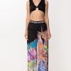 Just Cavalli Pantaloni Flare Con Stampa Zebra Floreale Black Best