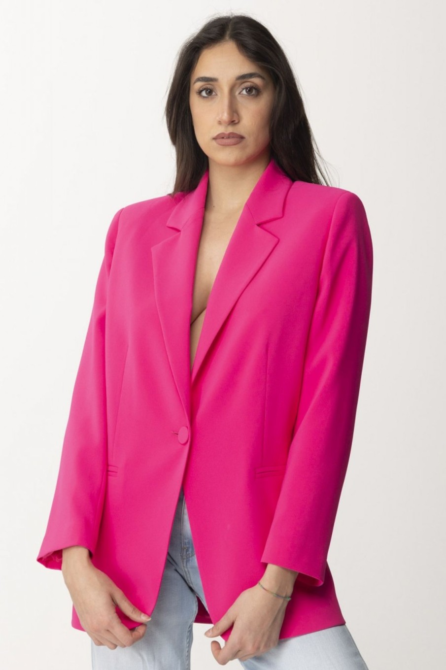 Pinko Blazer Stretch Monopetto Esagerata Pink Pinko Hot