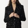 Elisabetta Franchi Giacca Monopetto Full Paillettes Nero Online