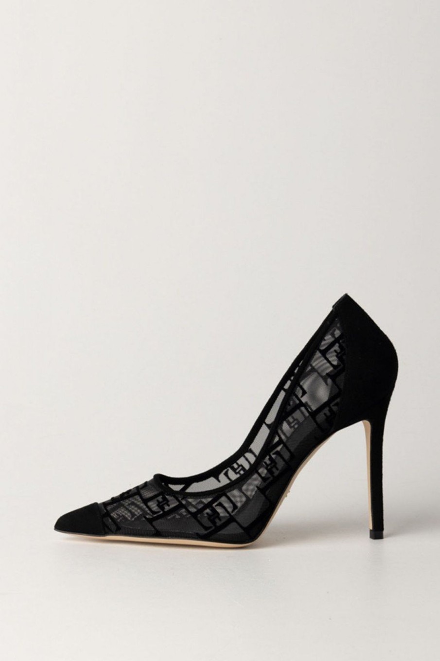 Elisabetta Franchi D00E9Collet00E9 Scamosciate In Tulle Nero Online