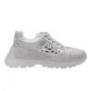 Twin-Set Sneaker Scamoscate Con Strass Bianco Ottico Clearance