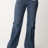 Elisabetta Franchi Jeans A Palazzo Con Bottoni Blue Vintage Hot