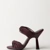 Patrizia Pepe Sandali Mules Con Intreccio Dark Plum Online