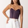 Elisabetta Franchi Top Bustier In Cr00Eape Prugna Clearance