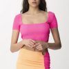 Me Fui Top Color Block In Lycra Goffrata Fuxia Best