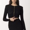 Elisabetta Franchi Cardigan Crop Con Logo All-Over Nero Best