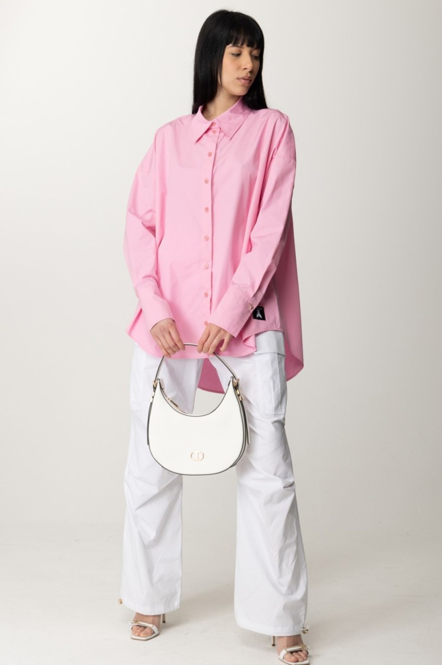 Patrizia Pepe Camicia In Cotone Fresh Pink Hot