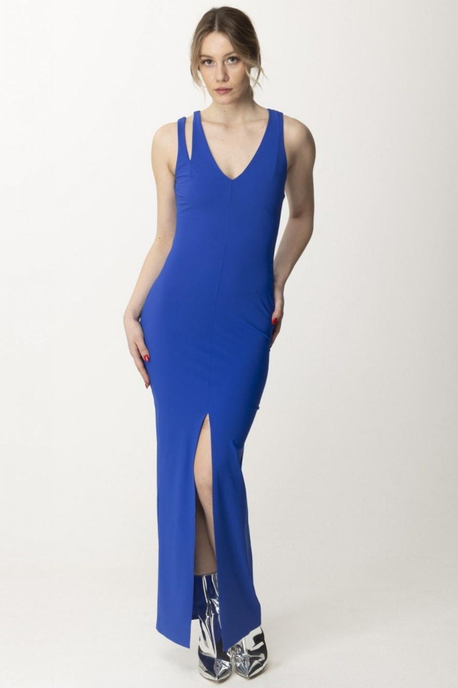 Patrizia Pepe Abito Con Dettaglio Cut-Out Blue Wave Hot