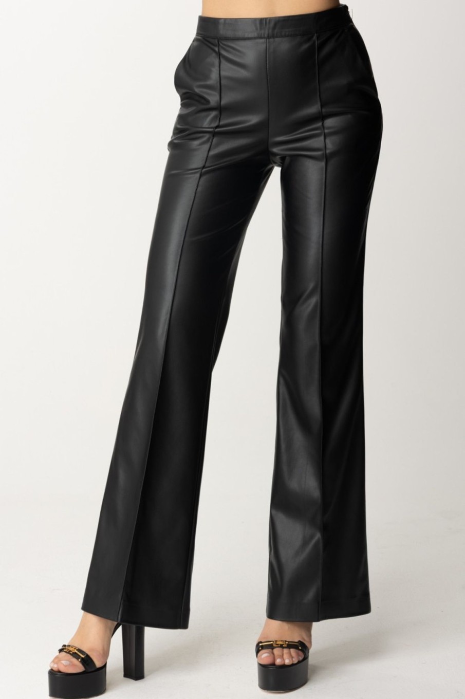 Twin-Set Pantaloni Effetto Pelle Nero Online