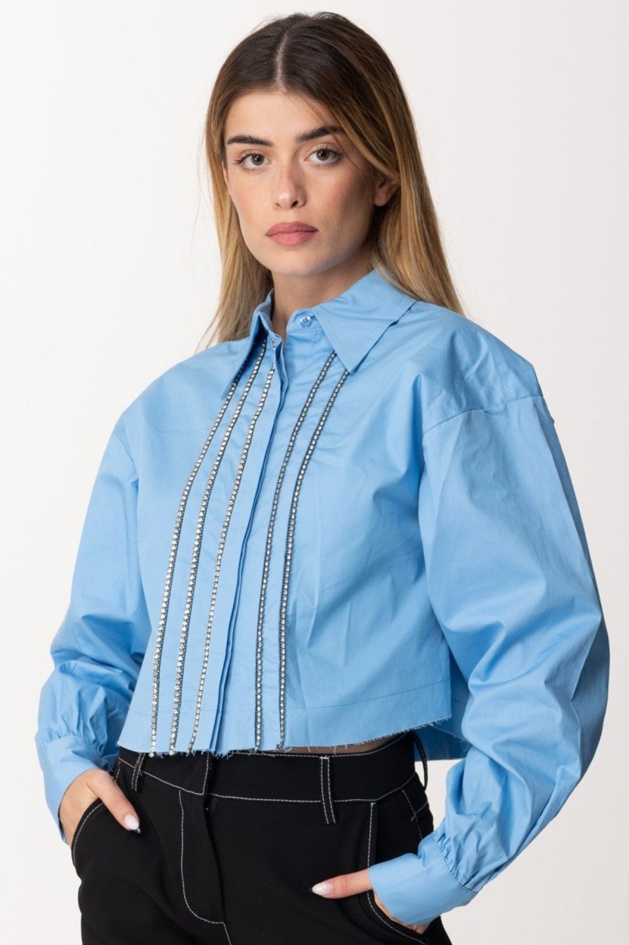 Marco Bologna Camicia Cropped Sky Best