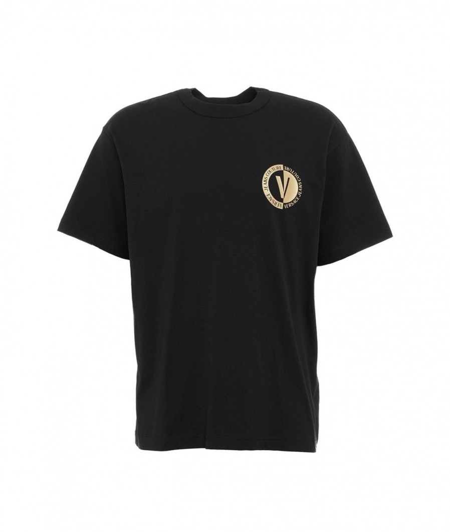 Versace T-Shirt Con Logo Nero Hot