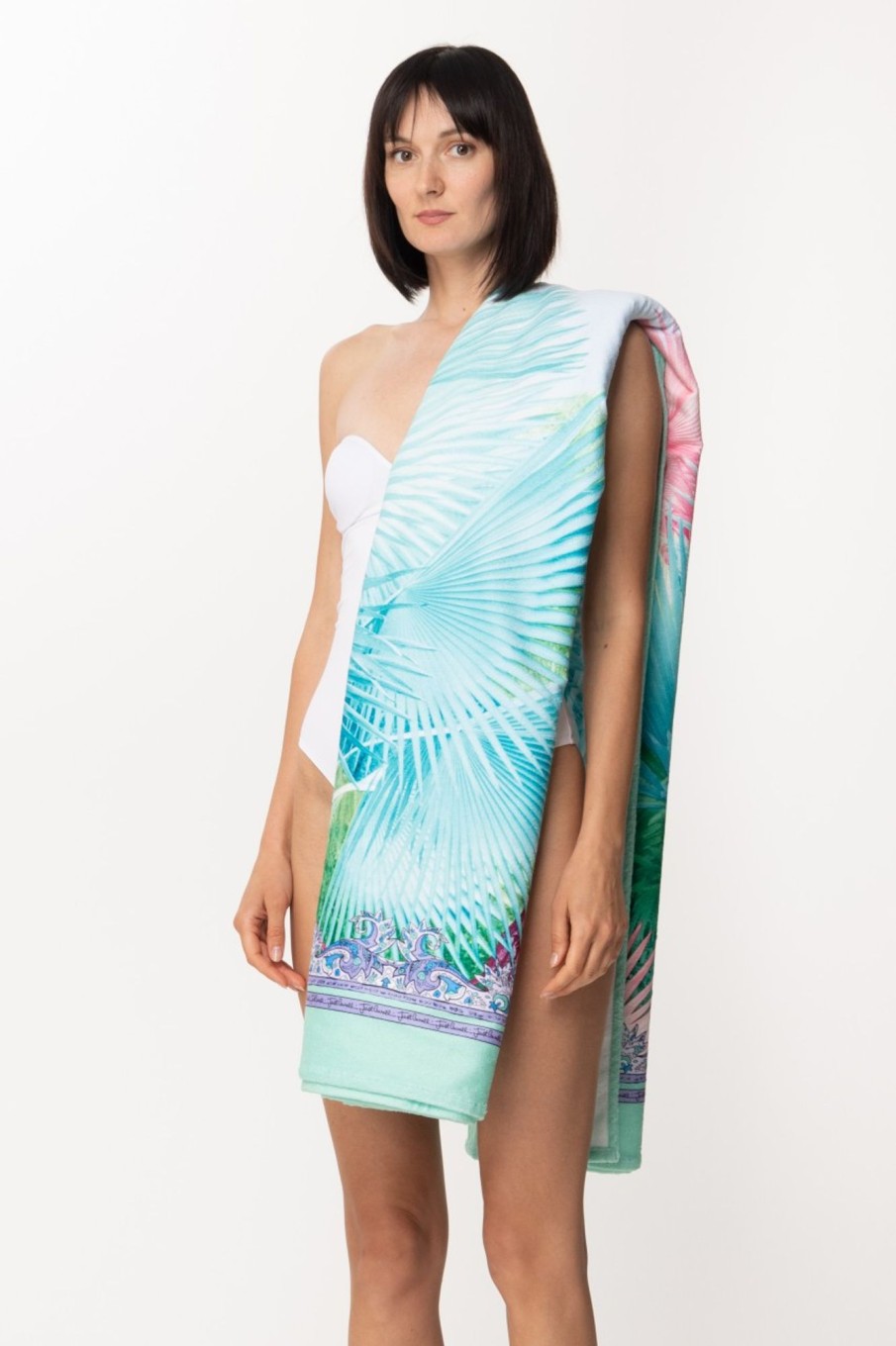 Just Cavalli Telo Mare Con Stampa Pure Mint Online