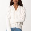 Gaelle Paris Cardigan Corto Con Strass E Perline Offwhite Hot