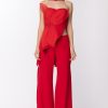 Fabiana Ferri Completo Top Bustier + Pantaloni Con Spacchi Rosso Wholesale