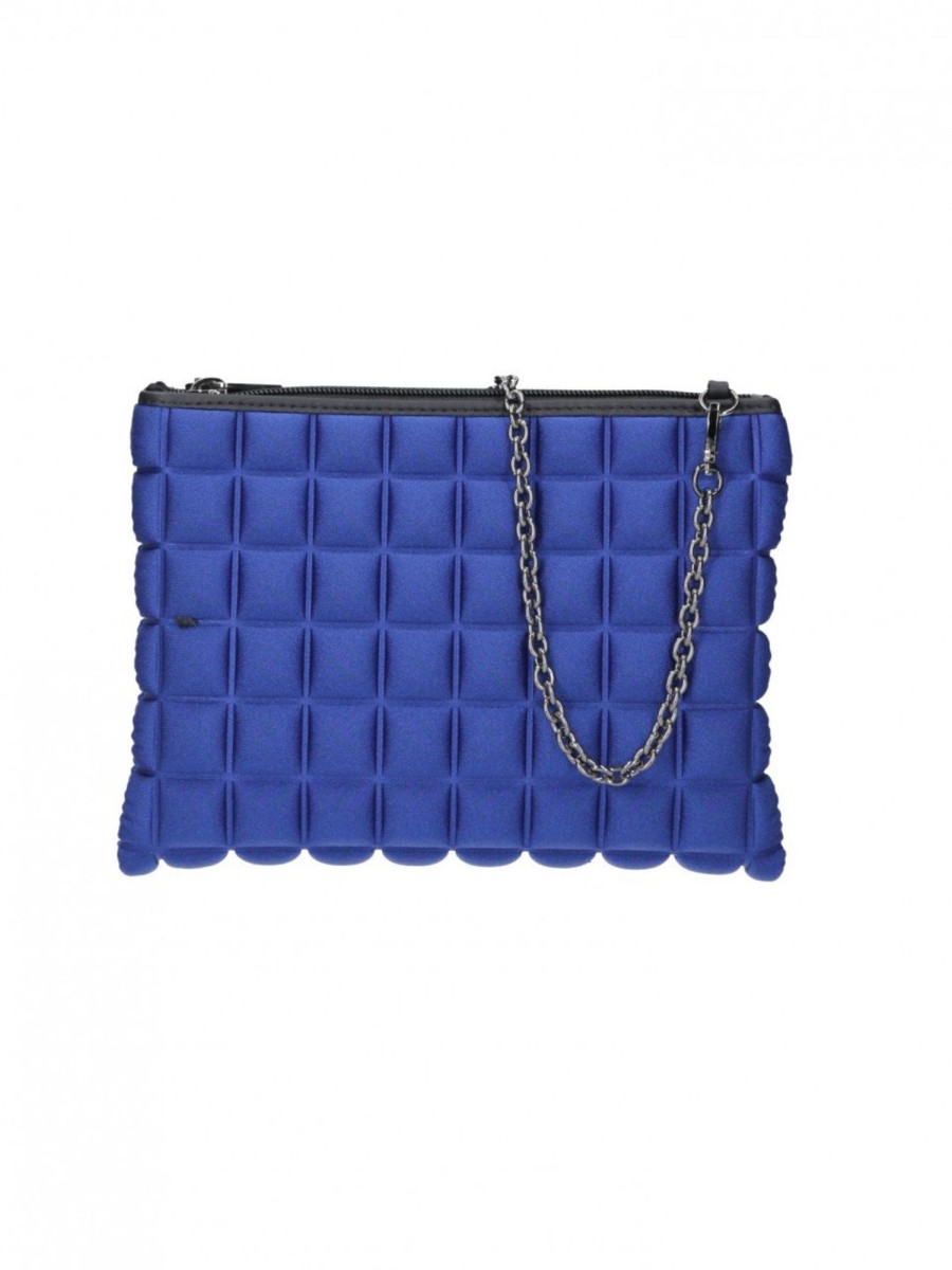 Bprime Pochette Pocket Con Tracolla Catena Bluette Lucido Online