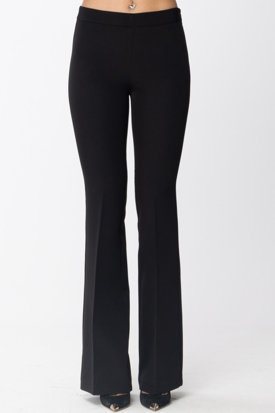 Simona Corsellini Pantaloni Flare Nero Clearance