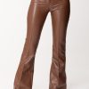 Simona Corsellini Pantaloni Flare In Pelle Toffee Clearance