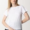 Pinko T-Shirt Con Mini Logo Lettering Bianco Brill New